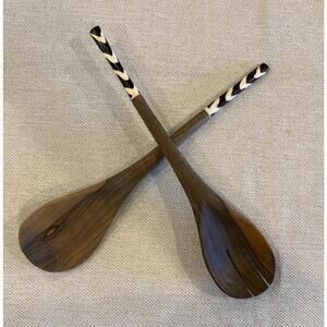African Batik Salad Spoons